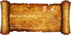 Berta Alvián névjegykártya